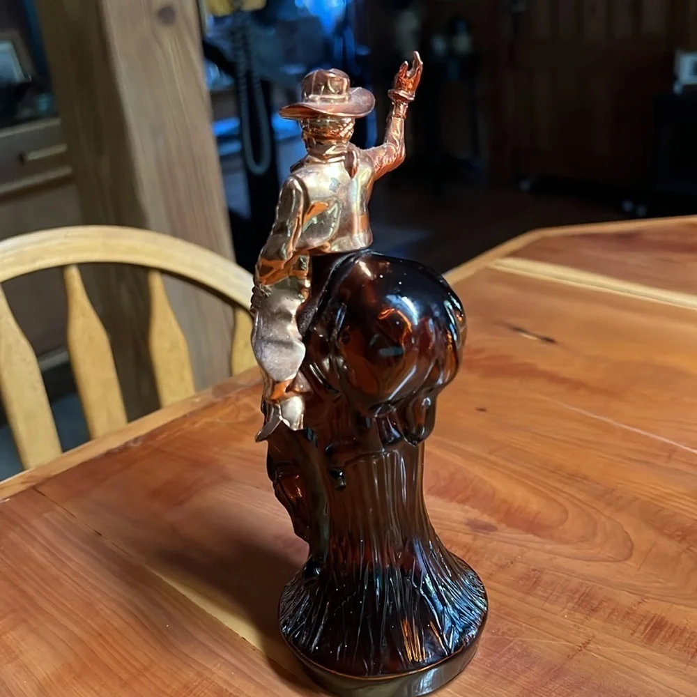Vintage Avon Bucking Bronco Brown Cowboy Figurine